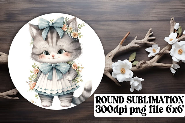 Joyful Cat Circle Prints for Crafting Enthusiasts Sublimation afrosvg 