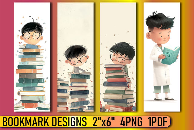 Joyful Child Characters in Bookmarks Sublimation afrosvg 
