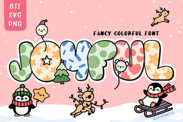 Joyful - Colorful Font Font AnningArts Design 