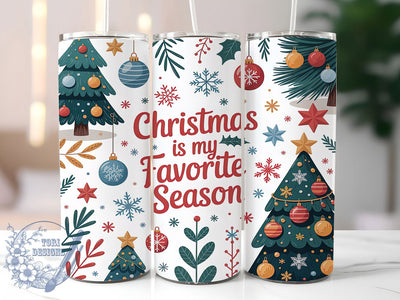 Joyful Favorite Season Christmas Tumbler, Seamless Holiday Wrap, Festive Quote Sublimation, Joyful Christmas Cup, 20Oz Skinny Tumbler Wrap, Merry Season Mug, Whimsical Holiday Design Sublimation ToriDesigns 