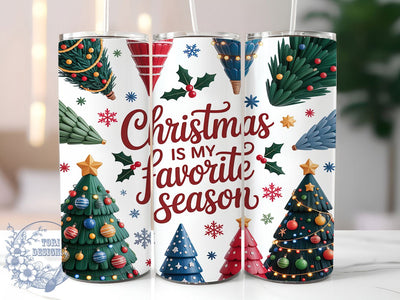 Joyful Favorite Season Christmas Tumbler, Seamless Holiday Wrap, Festive Quote Sublimation, Joyful Christmas Cup, 20Oz Skinny Tumbler Wrap, Merry Season Mug, Whimsical Holiday Design Sublimation ToriDesigns 