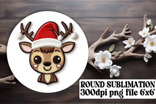 Joyful Festive 3D Embroidered Christmas Circle Keychain Coaster Sublimation afrosvg 