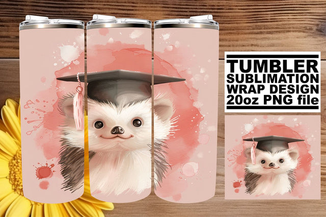 Joyful Graduation Cap Animal Tumbler Wrap - 20oz Sublimation Design Sublimation afrosvg 