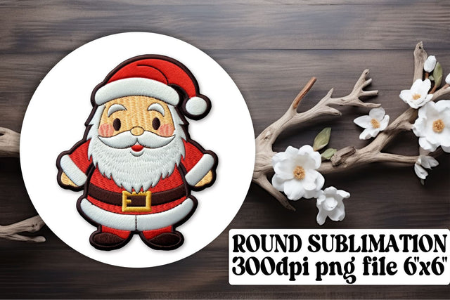 Joyful Holiday 3D Embroidered Circle Sublimation Art Sublimation afrosvg 