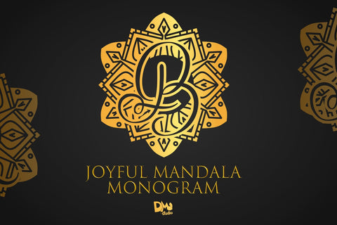 Joyful Mandala Monogram Font Dm Letter Studio 