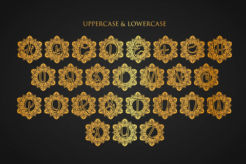 Joyful Mandala Monogram Font Dm Letter Studio 