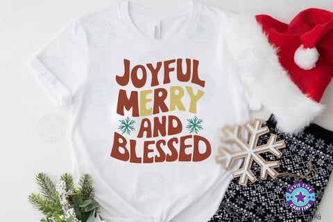 Joyful merry and blessed, Christmas Quote SVG Design, Christmas Sublimation SVG FiveStarCrafting 