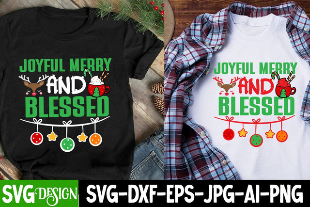 Joyful merry And Blessed SVG Cut File, Joyful merry And Blessed SVG Design, Joyful merry And Blessed PNG, Christmas Sublimation ,Christmas Sublimation Bundle,Christmas Sublimation PNG SVG BlackCatsMedia 
