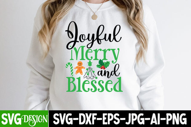 Joyful Merry And Blessed SVG Cut File, Joyful Merry And Blessed SVG Design, Joyful Merry And Blessed Quotes SVG BlackCatsMedia 