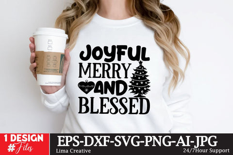 Joyful Merry and Blessed SVG Cut File SVG Insomnia Std 