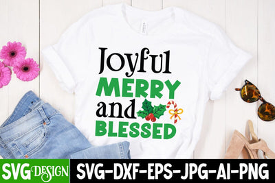 Joyful Merry And Blessed SVG Cut File,Joyful Merry And Blessed SVG Design, Joyful Merry And Blessed SVG Quotes SVG BlackCatsMedia 
