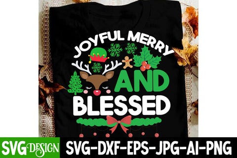 Joyful Merry And Blessed SVG Design, Christmas SVG Cut File, Christmas Sublimation Design PNG, Christmas Sublimation ,Christmas Sublimation Bundle,Christmas Sublimation PNG SVG BlackCatsMedia 