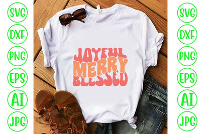 Joyful Merry Blessed Retro Svg SVG Syaman 