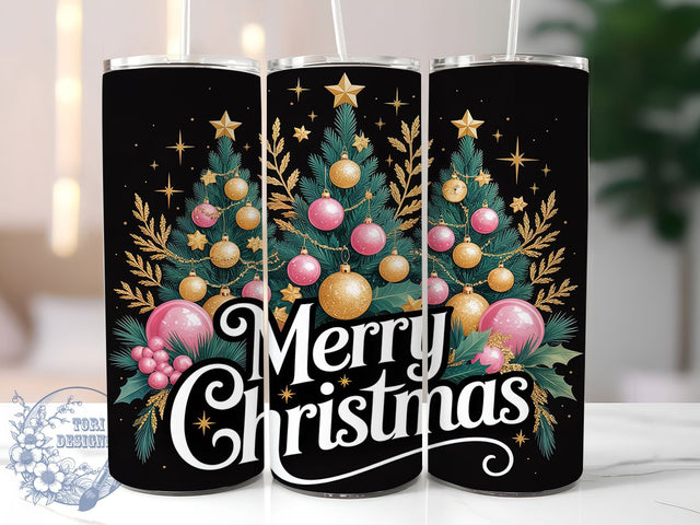 Joyful Merry Christmas Tree Tumbler, Xmas Holiday Wrap, Festive Tree Sublimation, Holiday Cheer Cup, 20Oz Skinny Tumbler Wrap, Seasonal Tree Mug, Joyful Christmas Design Sublimation ToriDesigns 
