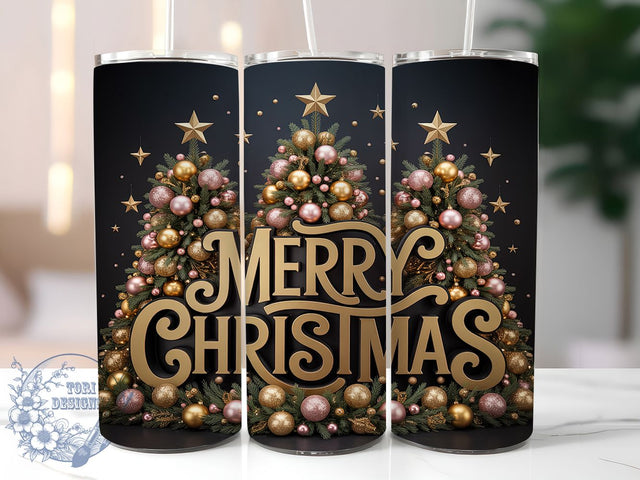 Joyful Merry Christmas Tree Tumbler, Xmas Holiday Wrap, Festive Tree Sublimation, Holiday Cheer Cup, 20Oz Skinny Tumbler Wrap, Seasonal Tree Mug, Joyful Christmas Design Sublimation ToriDesigns 