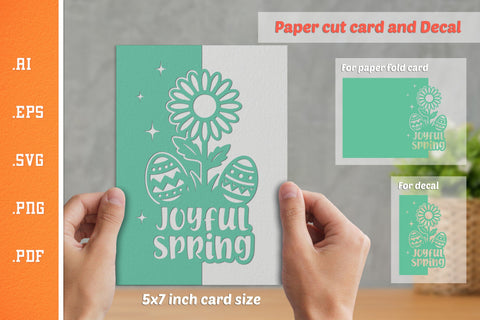 Joyful Spring Paper Cut Card SVG SVG Slim Studio 