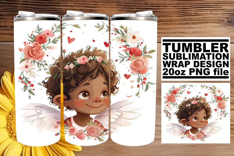 Joyful Valentine's Tumbler Wrap Themes Sublimation afrosvg 