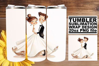 Joyful Watercolor Wedding Tumbler: Everlasting Love 20oz Blend Sublimation afrosvg 