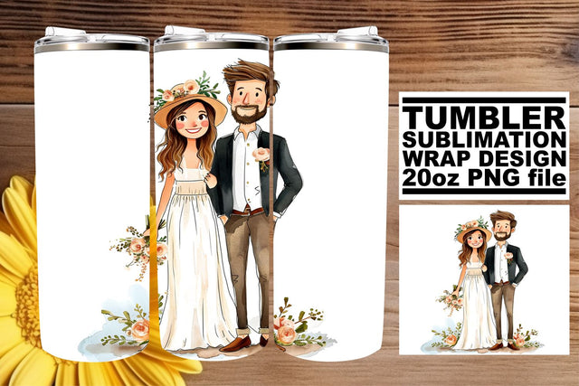 Joyful Watercolor Wedding Tumbler Wrap: Endless Love 20oz Sublimation afrosvg 