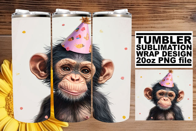 Joyful Zoo Celebration: Watercolor Tumbler Wrap Sublimation afrosvg 