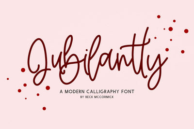 Jubilantly Script Font Beck McCormick 