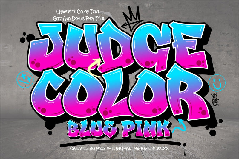Judge Color Font-Blue Pink Font BB Digital Arts 
