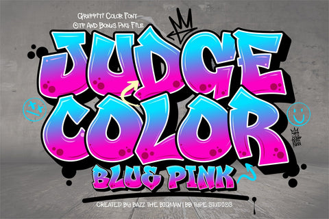 Judge Color Font-Blue Pink Font BB Digital Arts 
