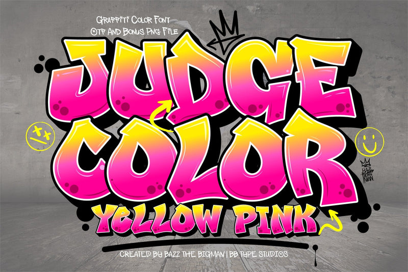Judge Color Font-Yellow Pink Font BB Digital Arts 