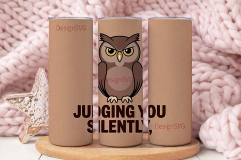 Judging Owl 20oz Tumbler Wrap Sublimation DesignSVG 