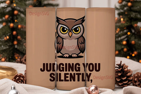 Judging Owl 20oz Tumbler Wrap Sublimation DesignSVG 