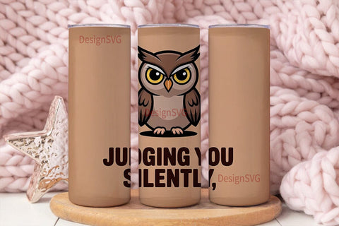 Judging Owl 20oz Tumbler Wrap Sublimation DesignSVG 