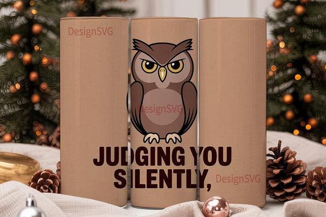 Judging Owl 20oz Tumbler Wrap Sublimation DesignSVG 