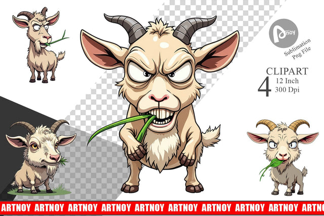 Judgy Goat Clipart Sublimation artnoy 