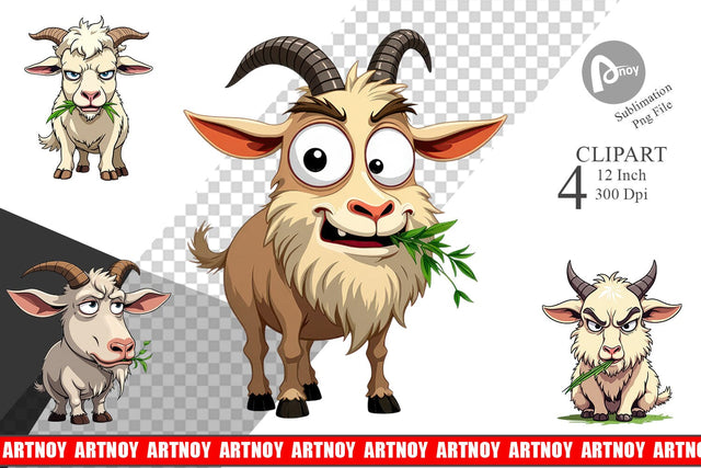 Judgy Goat Clipart Sublimation artnoy 