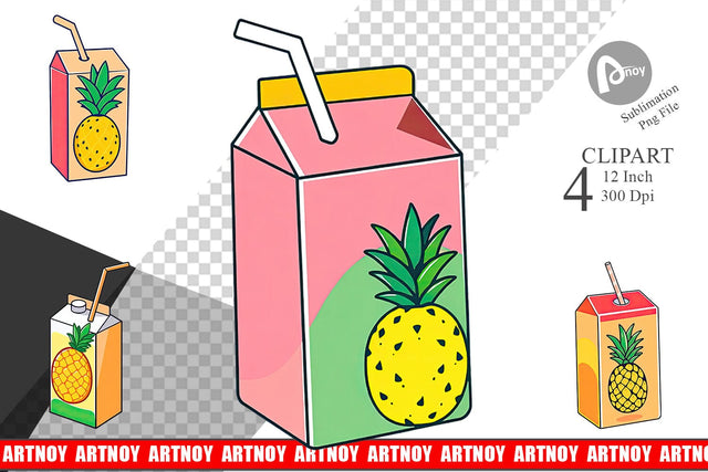 Juice Box Clipart Sublimation artnoy 