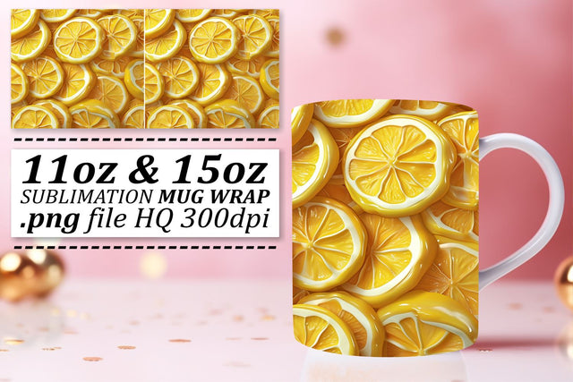 Juicy Citrus Mug Wrap: Sublimation Style Sublimation afrosvg 