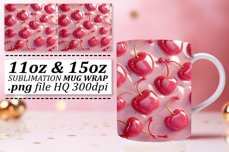 Juicy Delight Mug Design: Fresh Fruit Pattern Sublimation afrosvg 