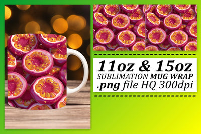 Juicy Delight Mug Design: Luscious Fruit Patterns Sublimation afrosvg 