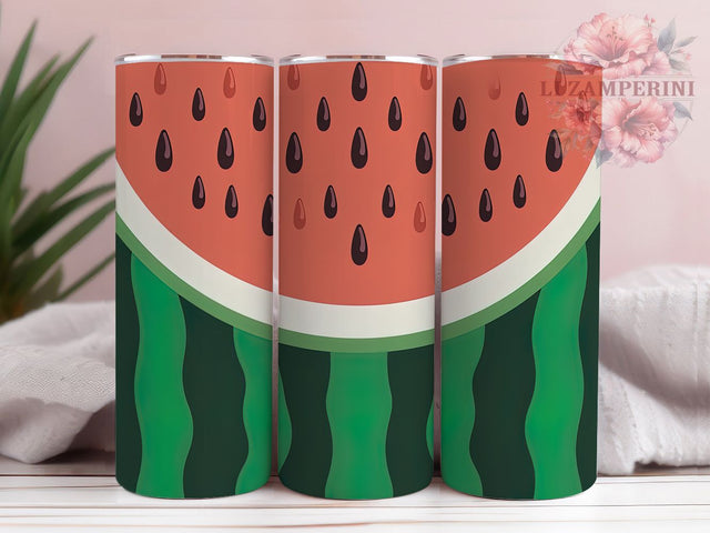 Juicy Pink Green Watermelon Tumbler Wrap, Summer Tumbler Design, Fruit Pattern Sublimation, 20oz Seamless Template, Custom Watermelon Cup, Pink Green Tumbler Wrap Sublimation Li Zamperini 