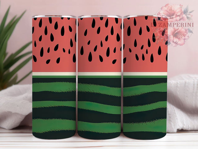 Juicy Pink Green Watermelon Tumbler Wrap, Summer Tumbler Design, Fruit Pattern Sublimation, 20oz Seamless Template, Custom Watermelon Cup, Pink Green Tumbler Wrap Sublimation Li Zamperini 