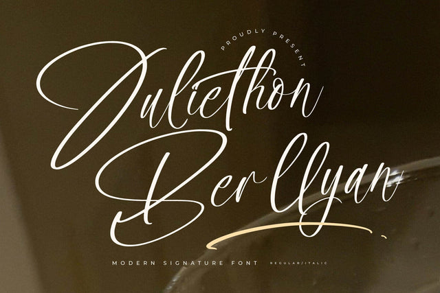 Juliethon Berllyan - Modern Signature Font Font Letterena Studios 