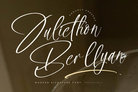 Juliethon Berllyan - Modern Signature Font Font Letterena Studios 
