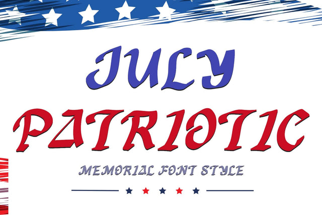 July Patriotic Font Prasetya Letter 