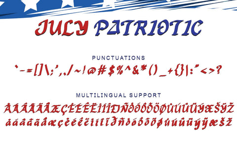 July Patriotic Font Prasetya Letter 