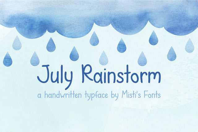 July Rainstorm Font Misti's Fonts 