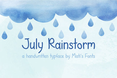 July Rainstorm Font Misti's Fonts 