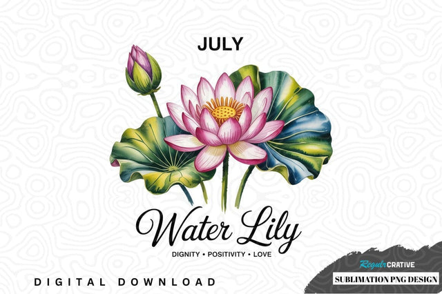 July water lily sublimation png design Sublimation Regulrcrative 