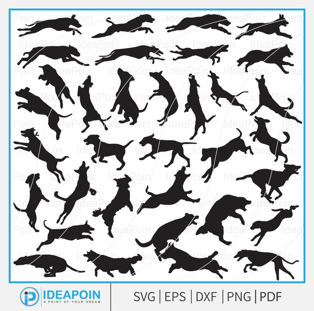 Jumping Dogs svg, Running Dogs svg, Dog Jumping Silhouette, Running and Jumping Dogs, Dogs Jumping Vector, Dogs svg bundle, Dogs Clipart, Window Sticker SVG Dinvect 