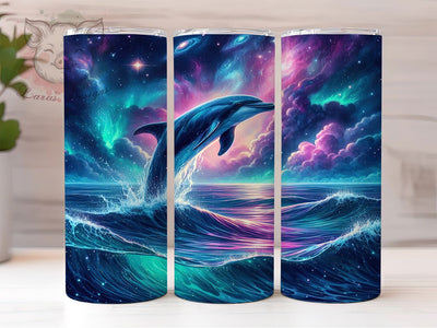 Jumping Dolphin Ocean 20oz Tumbler, Dolphin Tumbler, Jumping Dolphin, Ocean Design, Sublimation Wrap, 20oz Tumbler, Marine Life Gifts, Sea Animal Decor Sublimation Lara' s Designs 