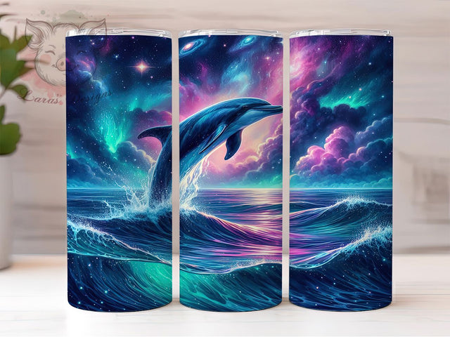 Jumping Dolphin Ocean 20oz Tumbler, Dolphin Tumbler, Jumping Dolphin, Ocean Design, Sublimation Wrap, 20oz Tumbler, Marine Life Gifts, Sea Animal Decor Sublimation Lara' s Designs 